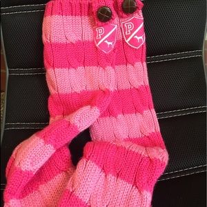 VS pink slipper socks